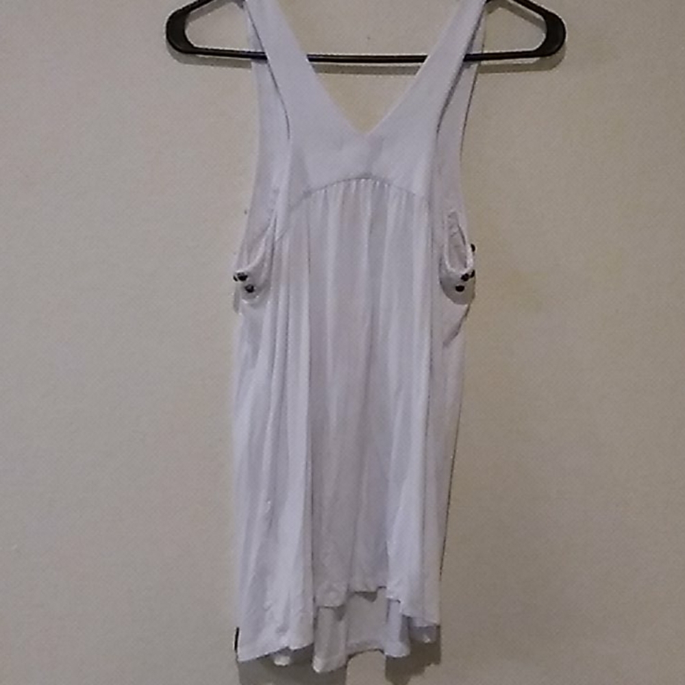Candie's White Flowy Racerback Tank - Picture 5 of 10